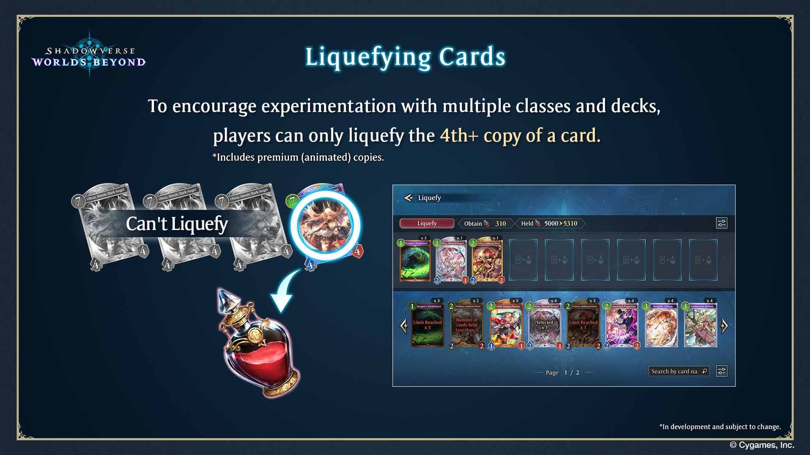 Shadowverse: Worlds Beyond Cards Release & Liquefying