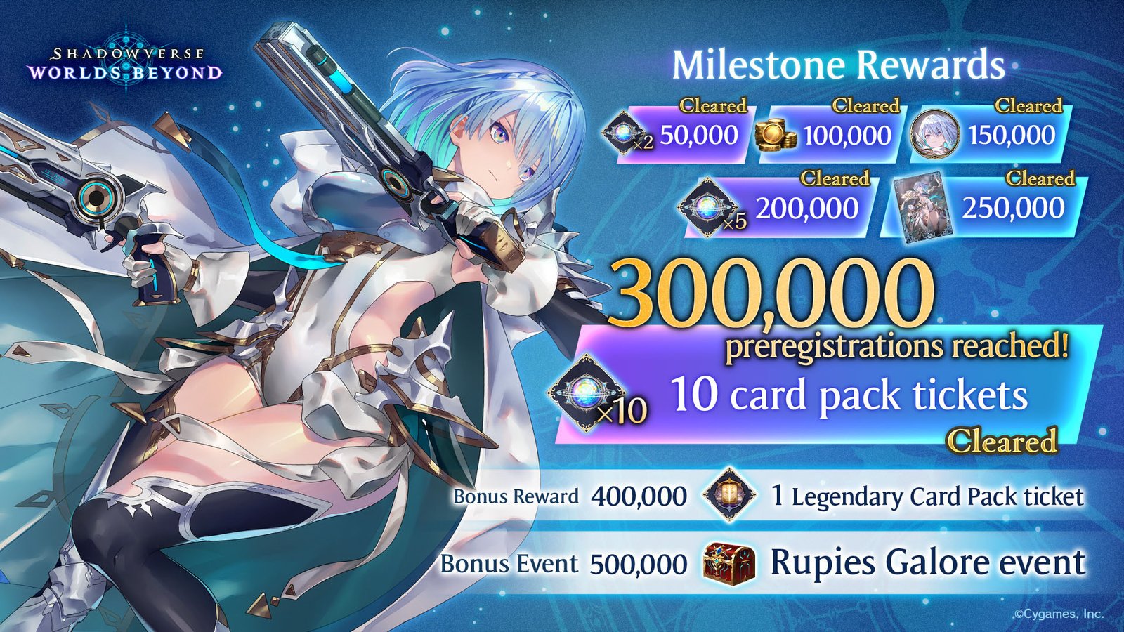 Shadowverse: Worlds Beyond Reach 300,000 Pre-registrations, More Rewards to Come
