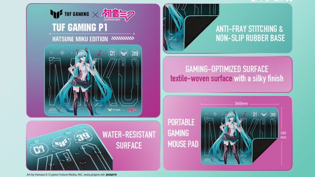 TUF Gaming Mini Wireless Mouse and P1 Mouse Pad Hatsune Miku Edition