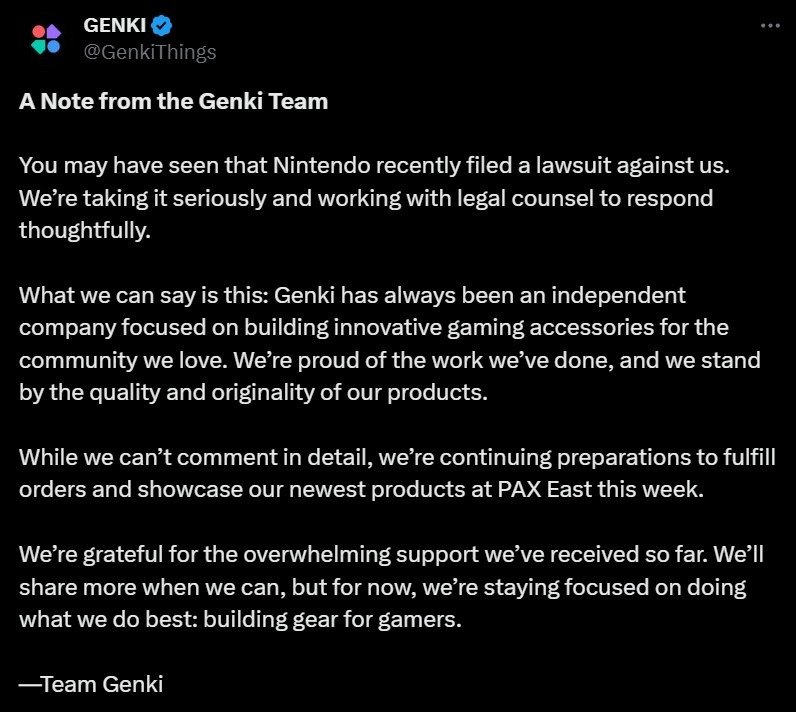 Nintendo Sues Accessory Maker Genki Over Switch 2 Mockups