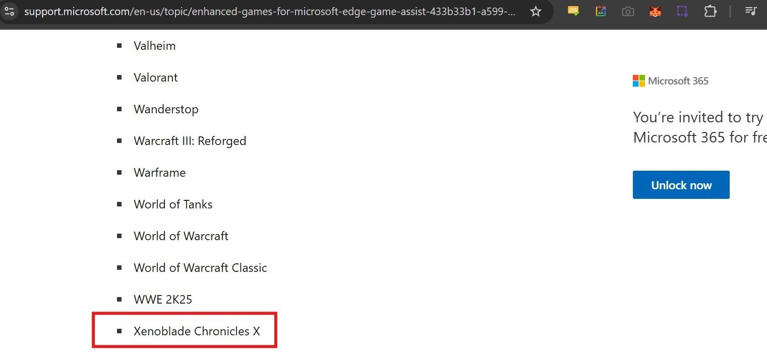 Inclusion of Xenoblade Chronicles X on Microsoft Edge Game Assist Sparks PC Release Speculation
