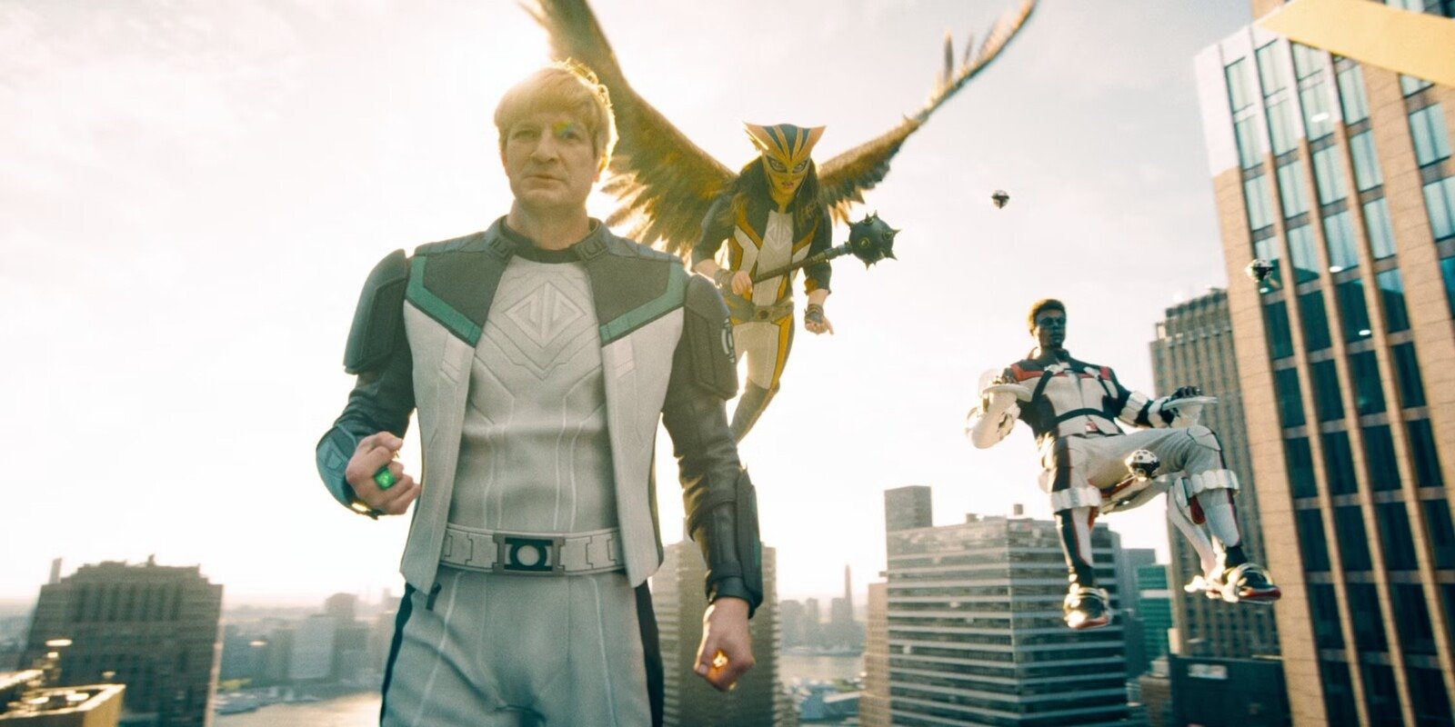 Guy Gardner, Hawkgirl, and Mr. Terrific in Superman
