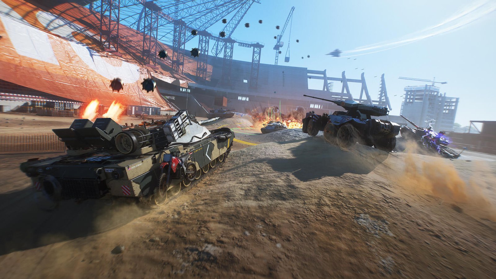 Tanks clashing in fast-paced PvP combat in World of Tanks HEAT
