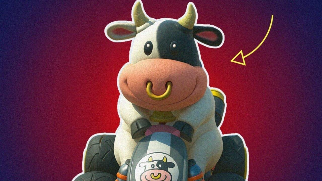 Mario Kart World cow character with nose ring