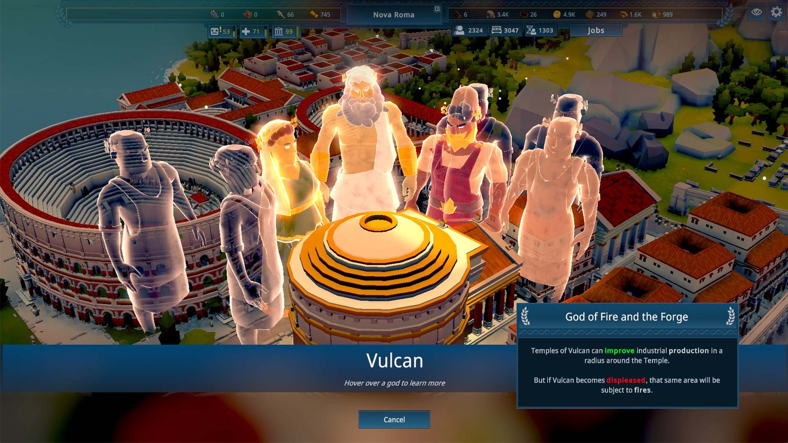 Nova Roma Gameplay gods