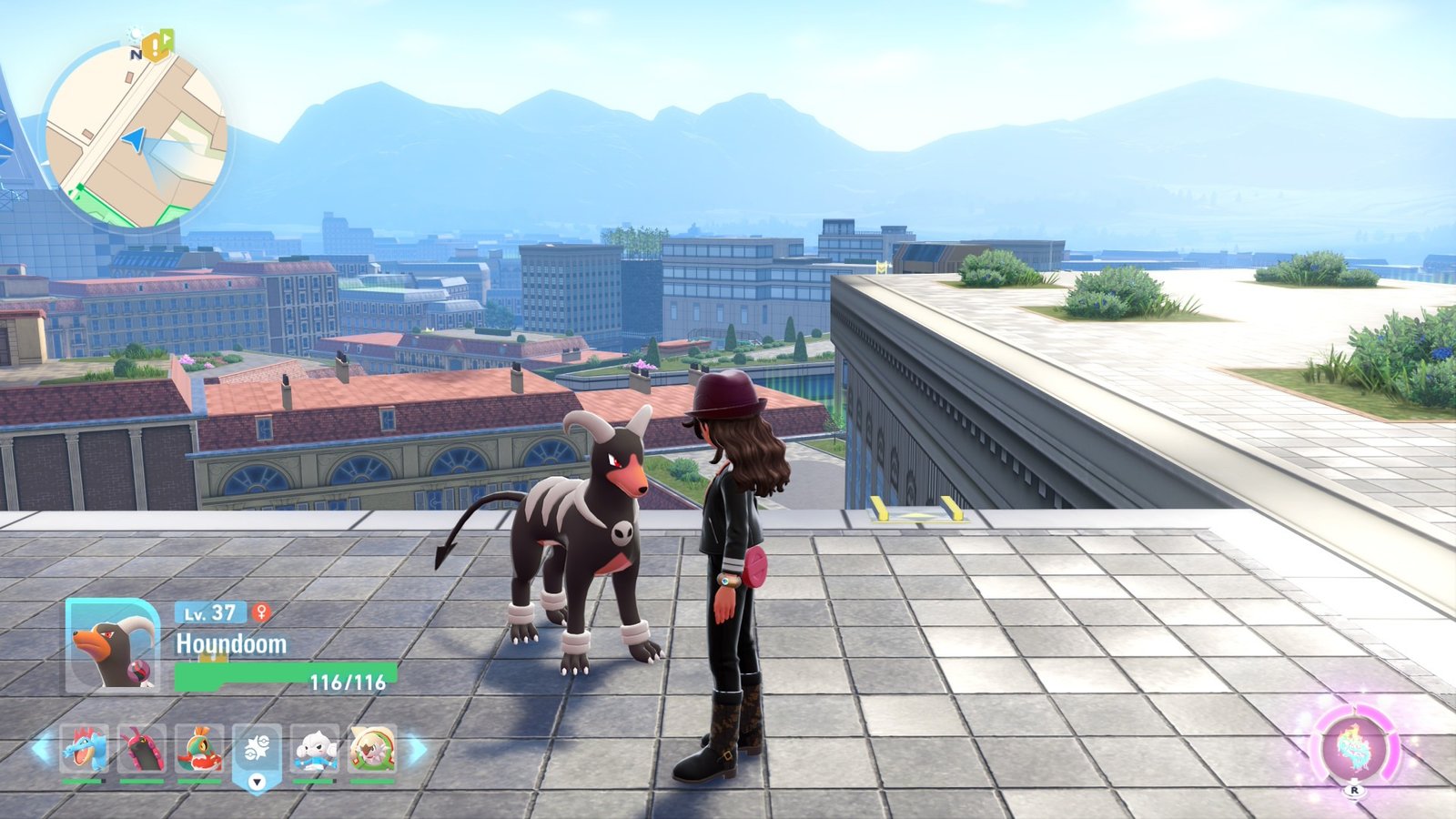 A shot of Lumiose City with a Houndoom