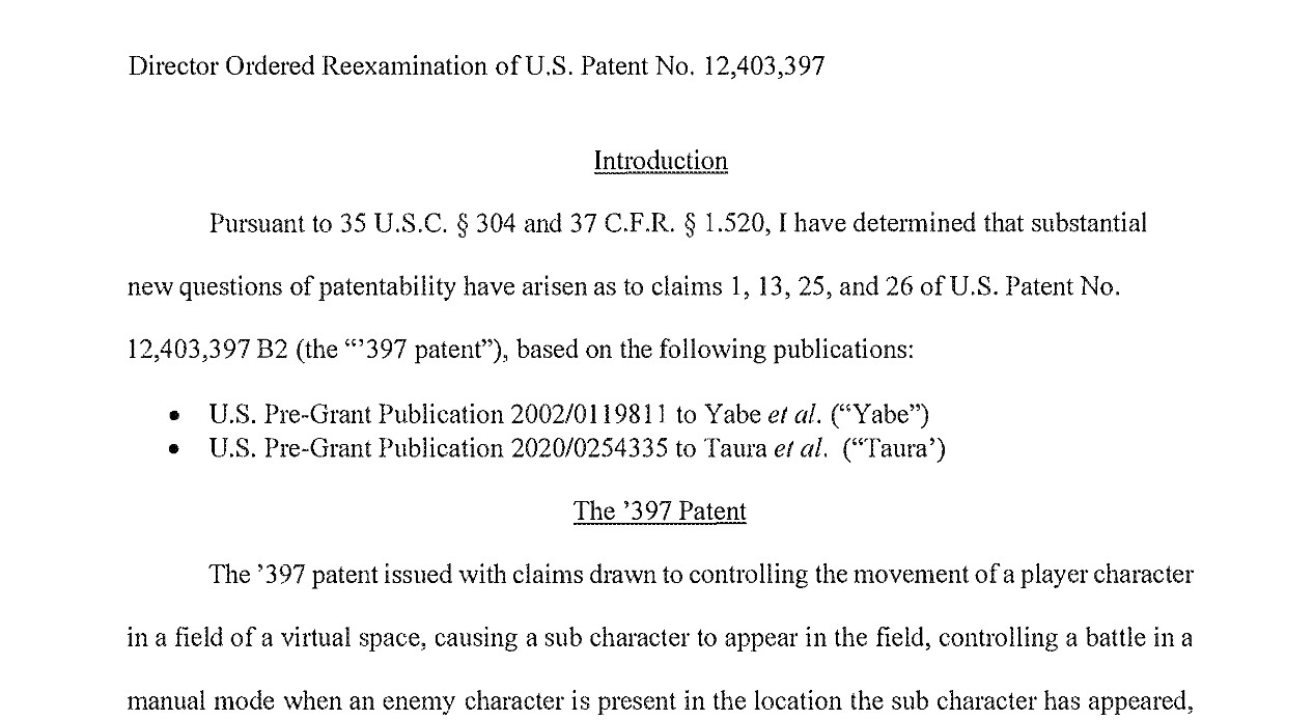 USPTO Director Orders Review of Nintendo’s Controversial Gameplay Patent