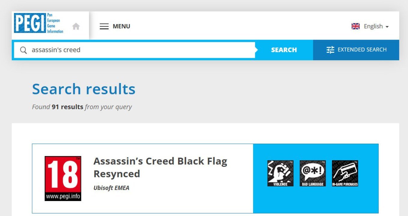 Assassin’s Creed Black Flag Resynced Appears on PEGI