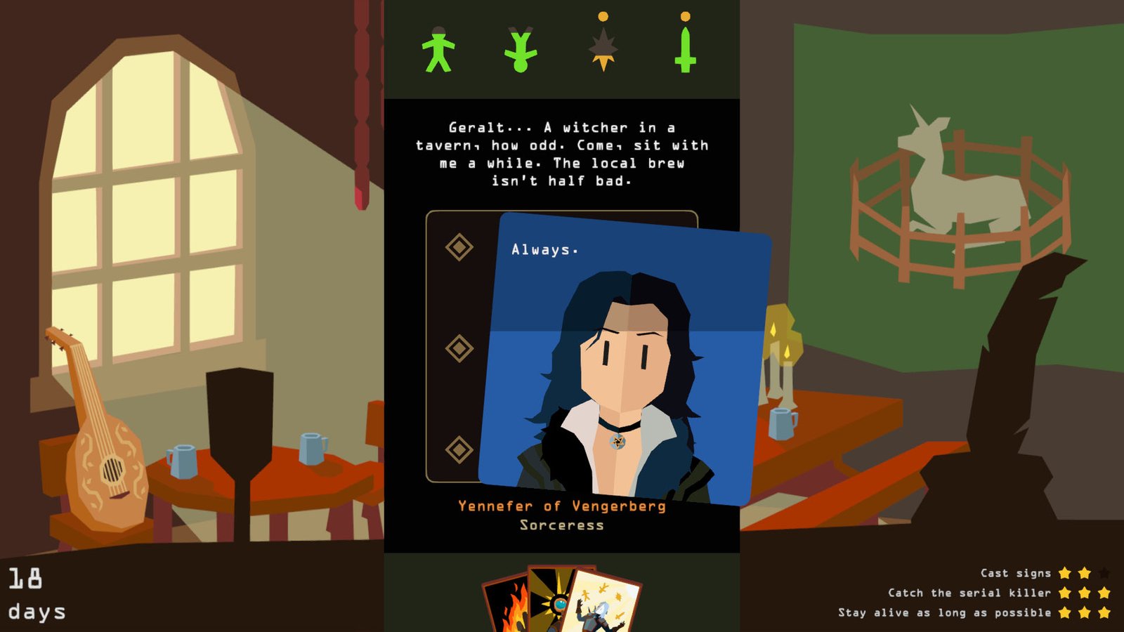 Reigns: The Witcher Gameplay