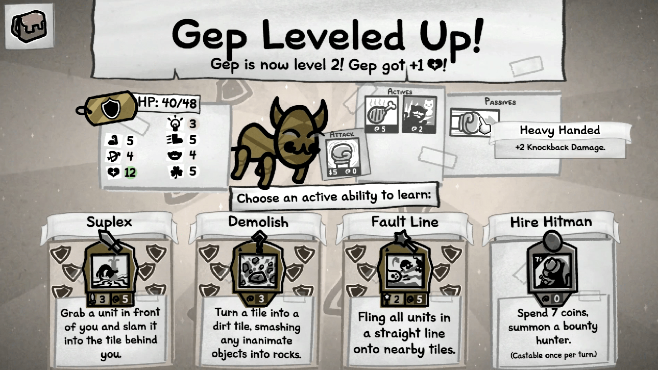 Cats can choose from a variety of abilities when the level up, determined by their class
