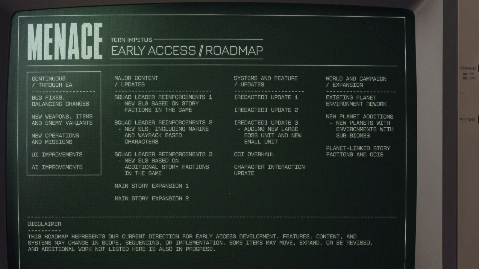 MENACE Shares Its Early Access Roadmap and Next Priorities