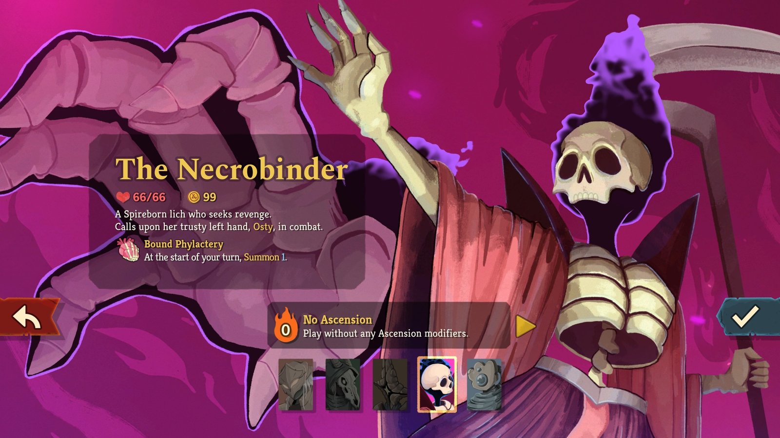One of the new playable characters featured in Slay the Spire 2 is the Necrobinder, who utilizes her undead minion Osty in combat.