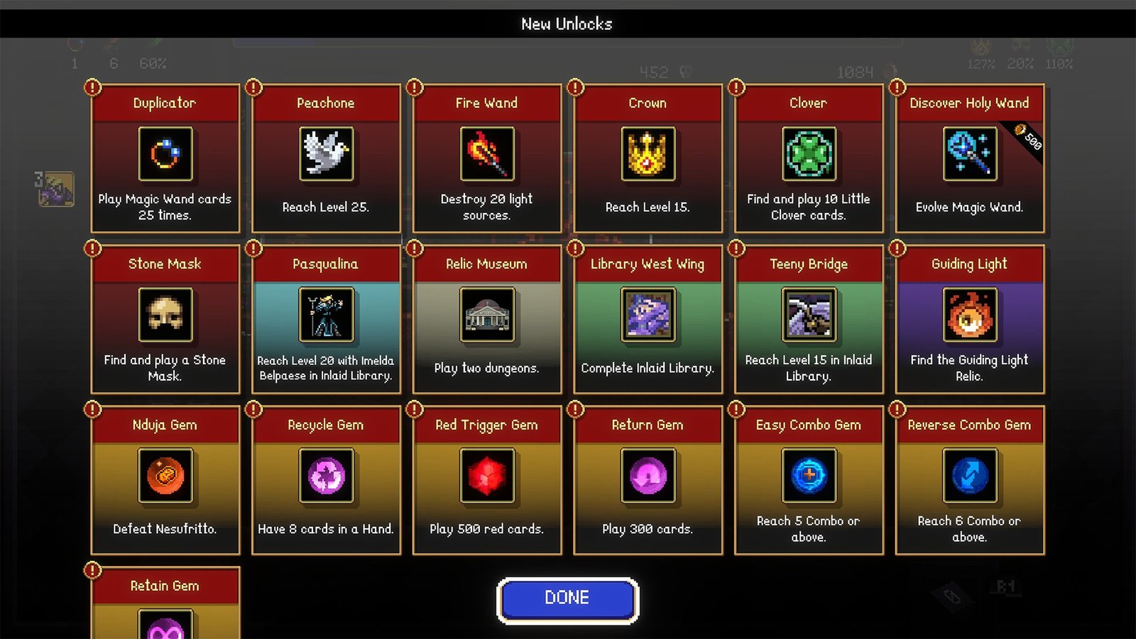 Vampire Crawlers Unlocks