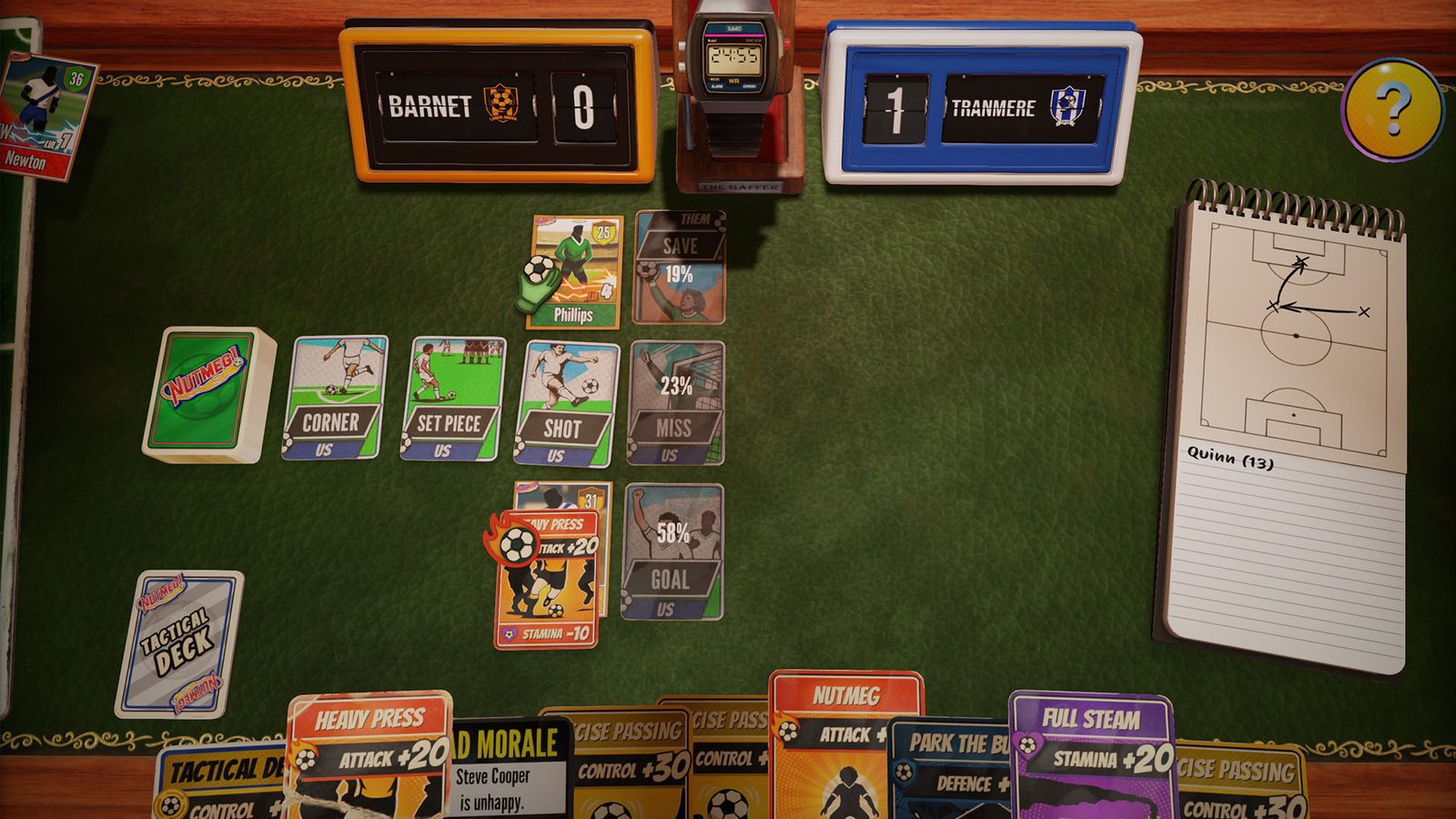 NUTMEG! A Nostalgic Deckbuilding Football Manager Attacking