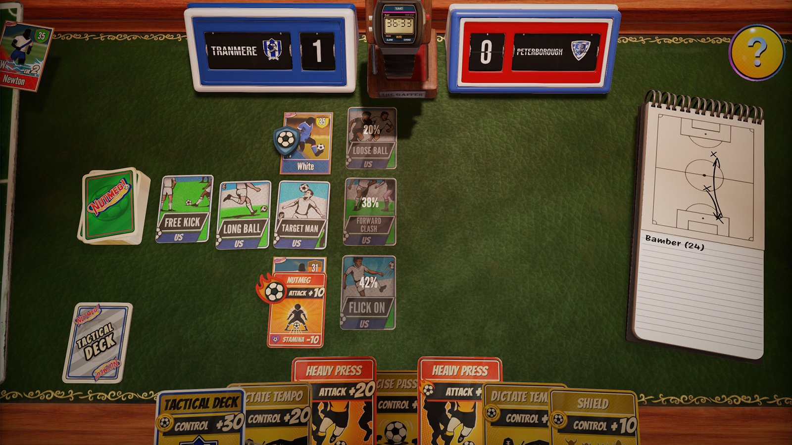 NUTMEG! A Nostalgic Deckbuilding Football Manager Match Day
