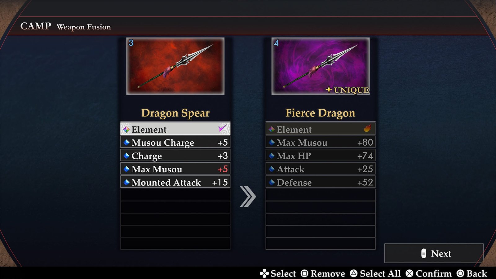 Dynasty Warriors 3: Complete Edition Remastered Weapon Fusion